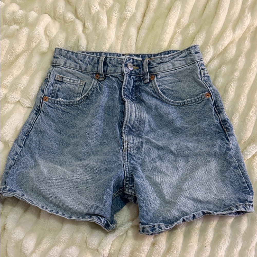 Zara Light Blue Jean Shorts